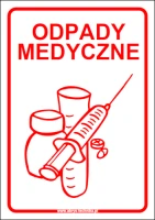 Naklejka ODPADY MEDYCZNE