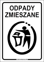Naklejka ODPADY ZMIESZANE