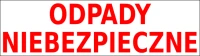 Naklejka ODPADY NIEBEZPIECZNE