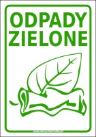 Naklejka ODPADY ZIELONE
