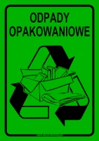Naklejka ODPADY OPAKOWANIOWE