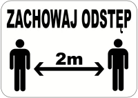 Naklejka ZACHOWAJ ODSTĘP