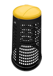 STOJAK PE  z ochroną na worek z żółtą pokrywą