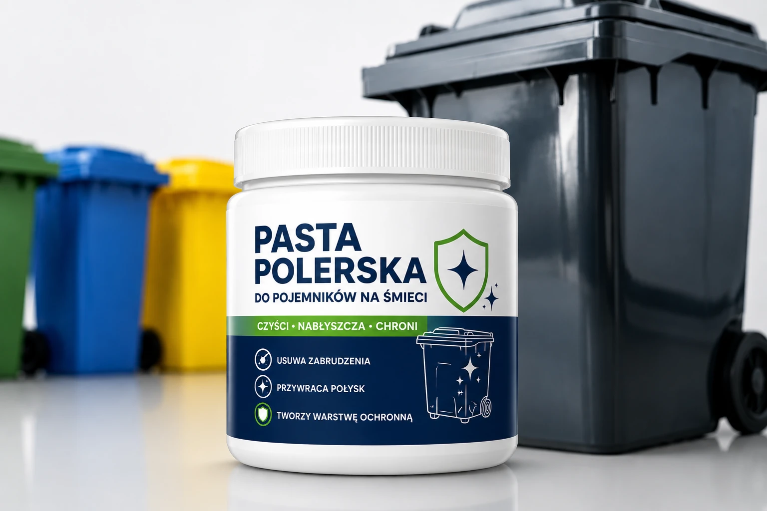 Pasty polerskie i emulsje polersko-czyszczące do pojemników, koszy i laminatów PS